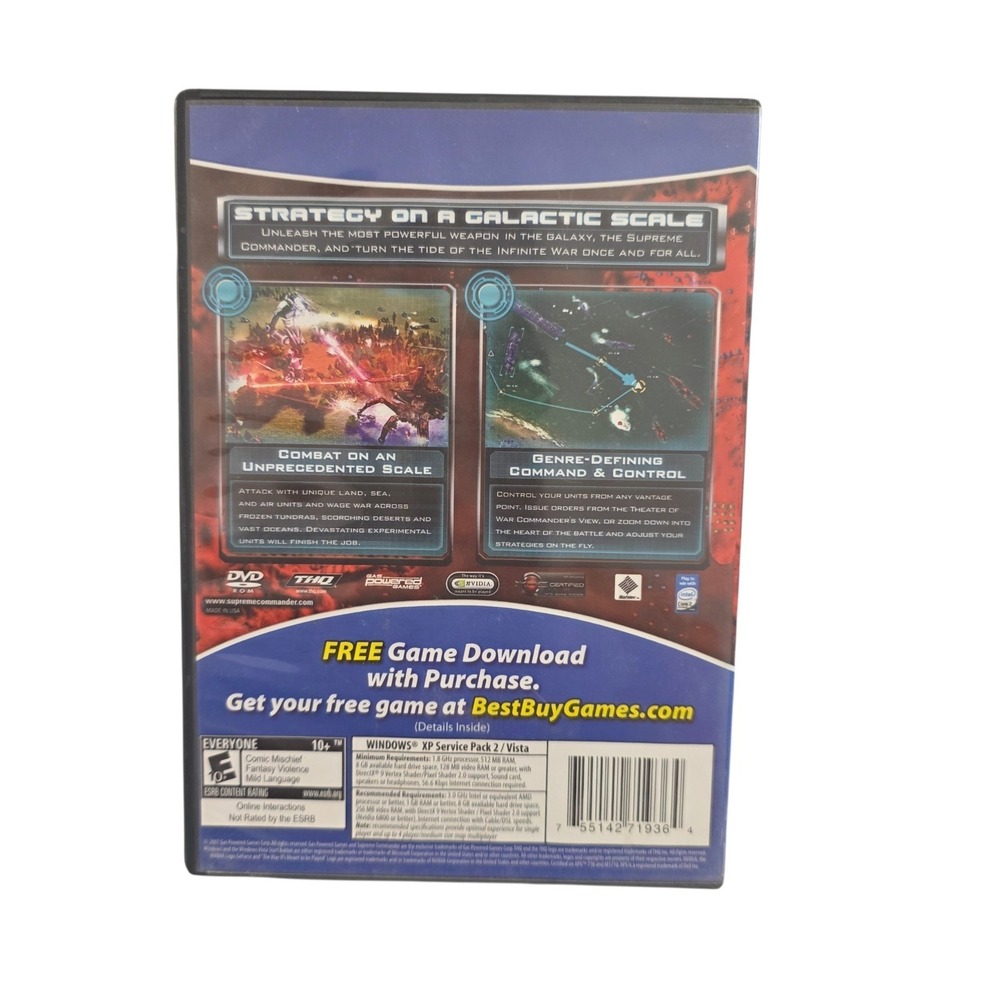 Supreme Commander PC DVD-ROM Complete CIB THQ Windows XP Vista Strategy Game - Picture 2 of 4